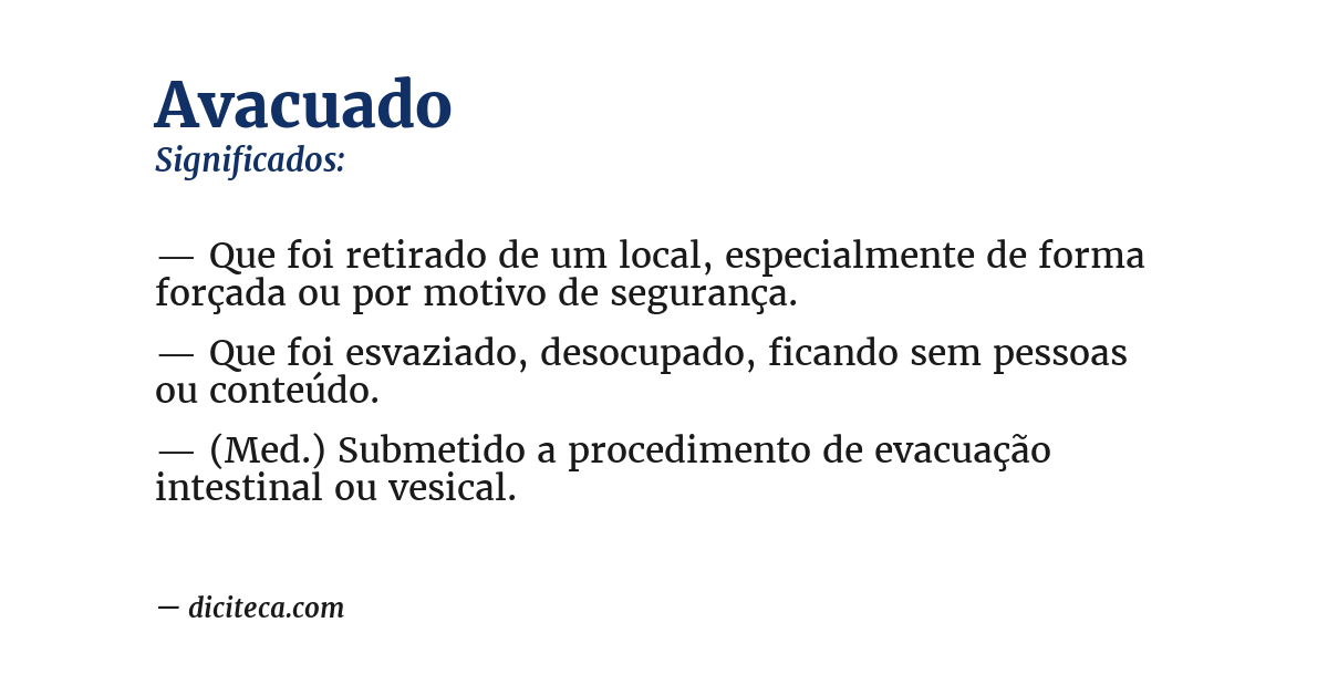 Significado de avacuado