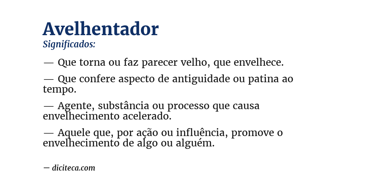 Significado de avelhentador