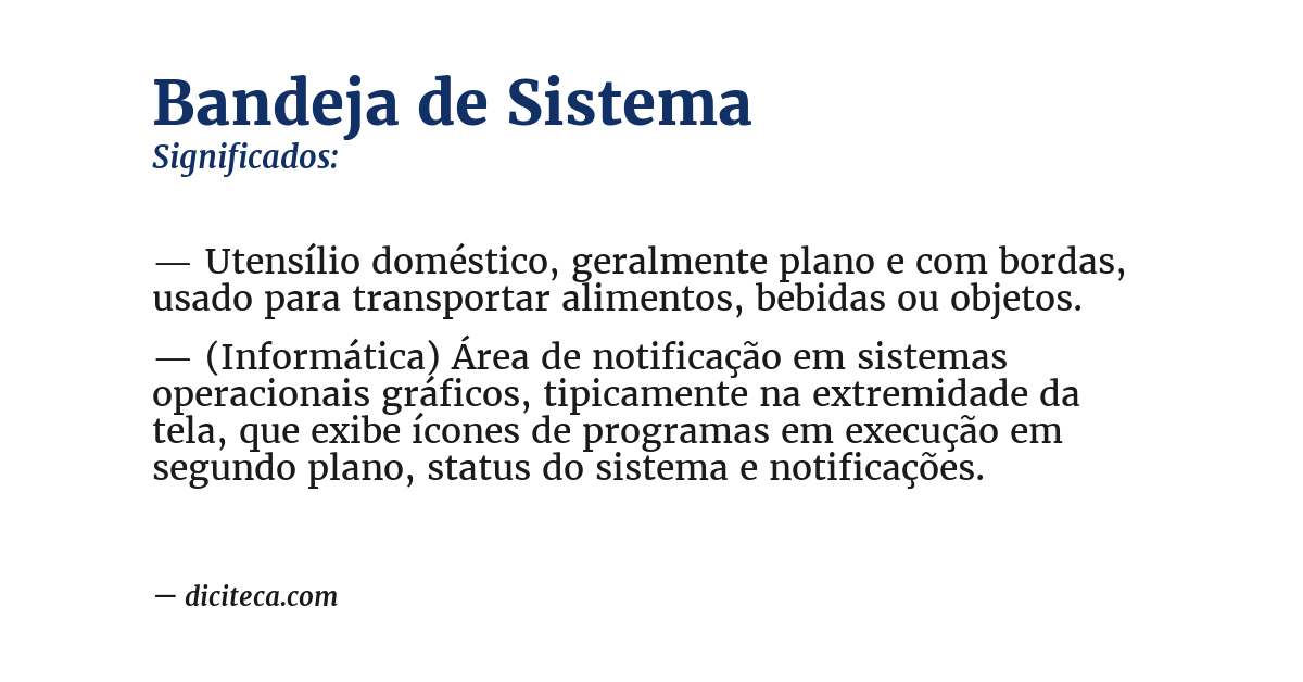 Significado de bandeja de sistema