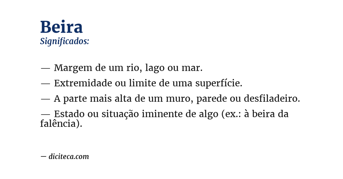 Significado de beira