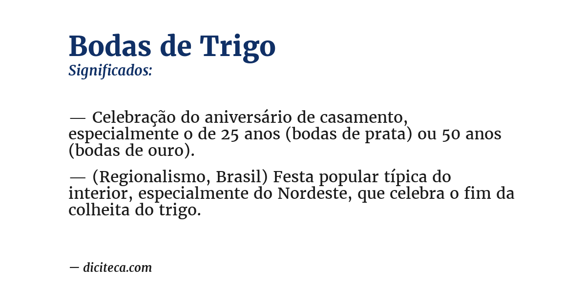 Significado de bodas de trigo