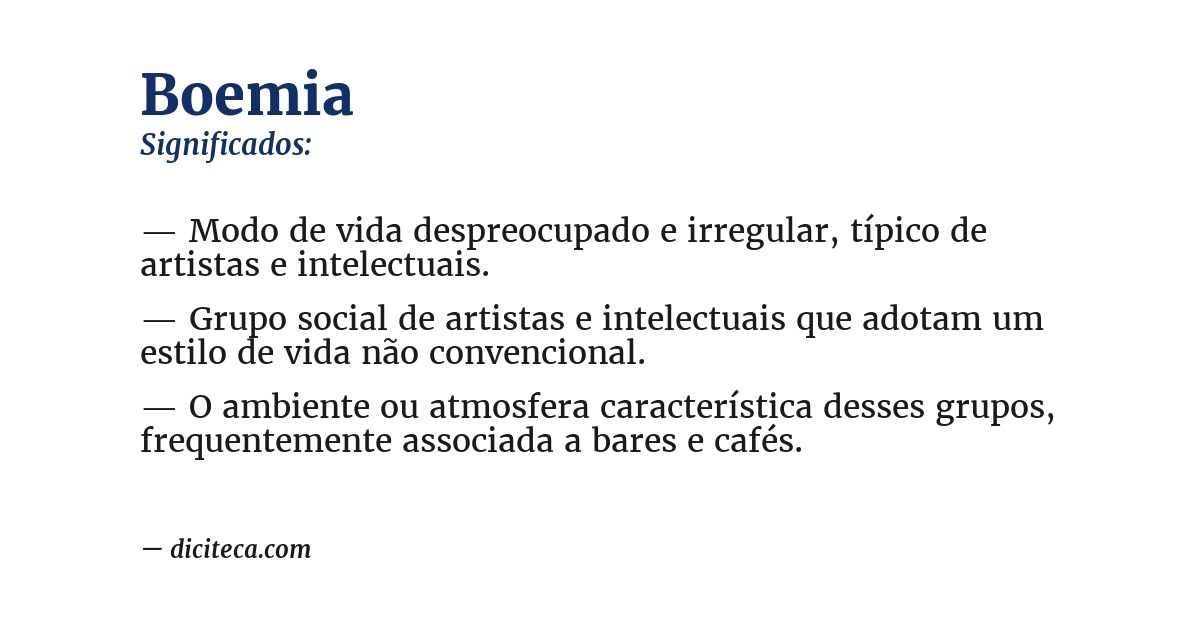 Significado de boemia