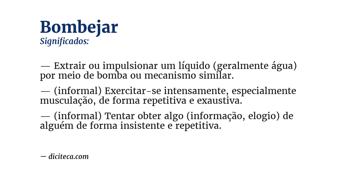Significado de bombejar