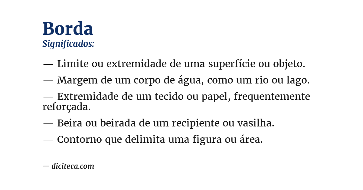 Significado de borda