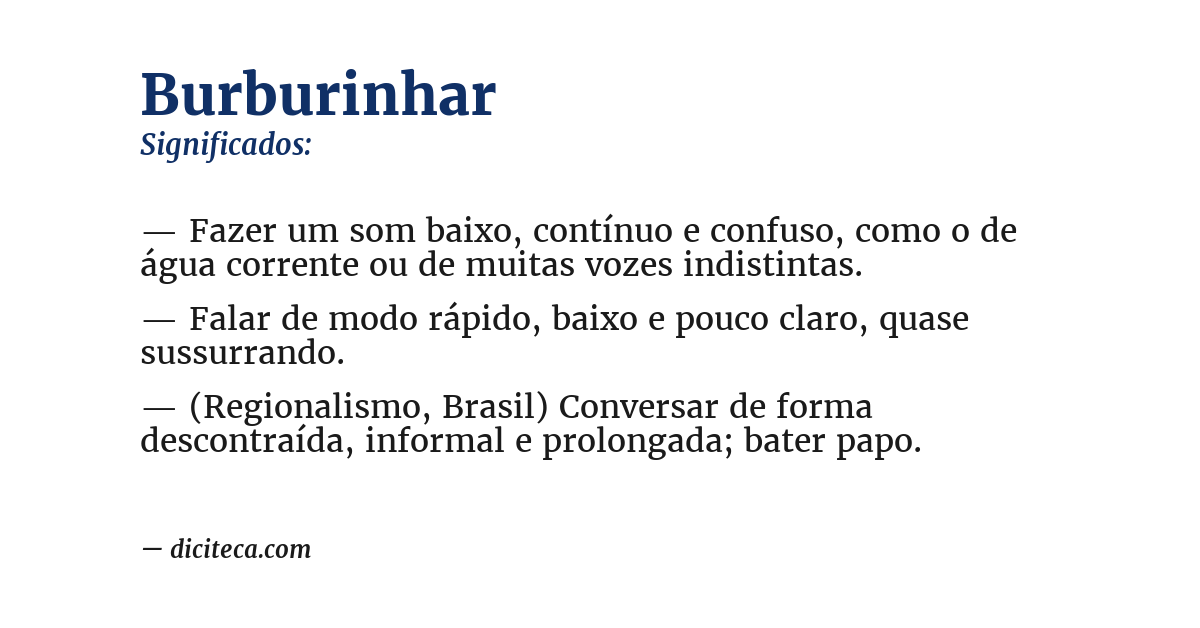 Significado de burburinhar