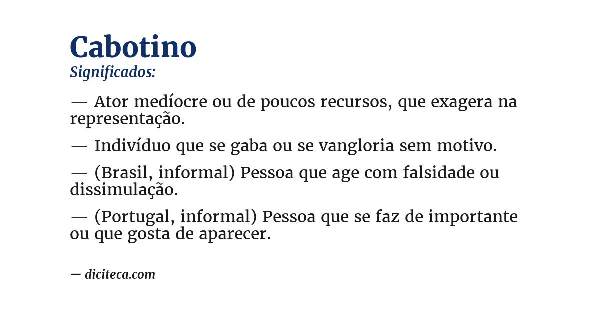 Significado de cabotino