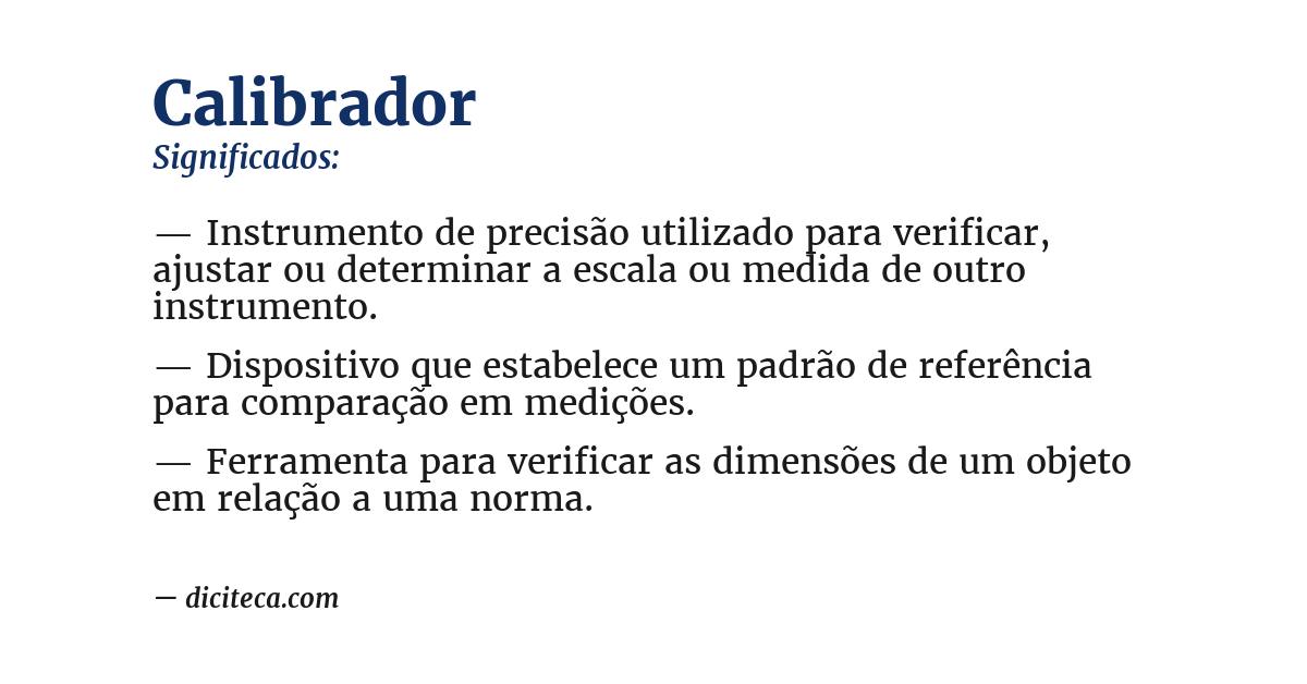 Significado de calibrador