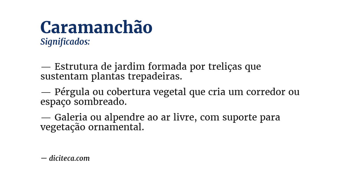 Significado de caramanchão