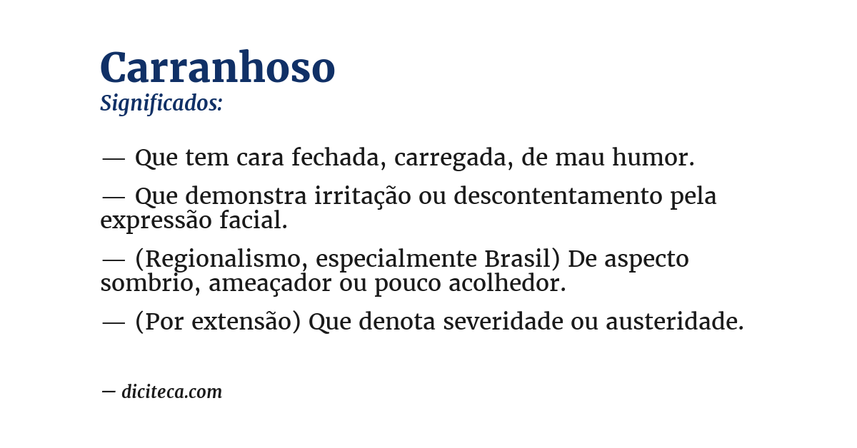Significado de carranhoso