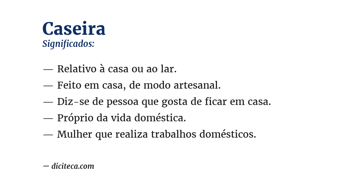 Significado de caseira