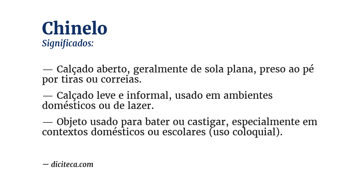 Significado de chinelo