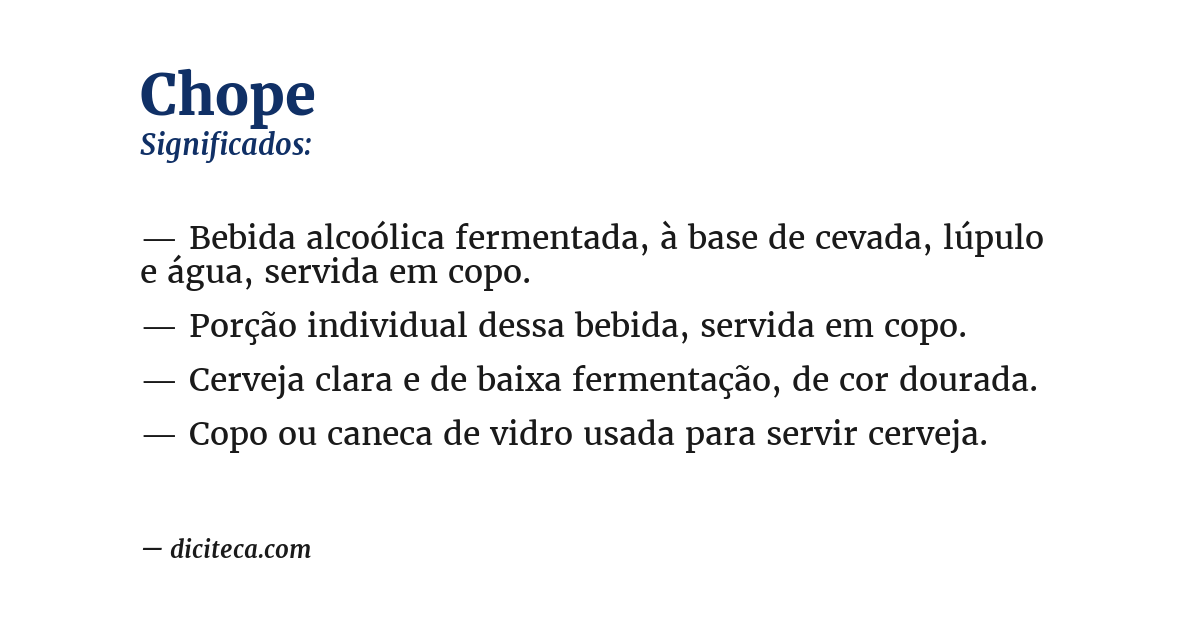 Significado de chope