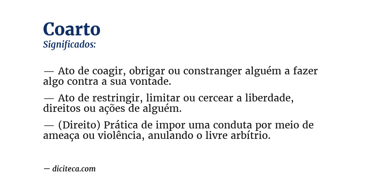 Significado de coarto