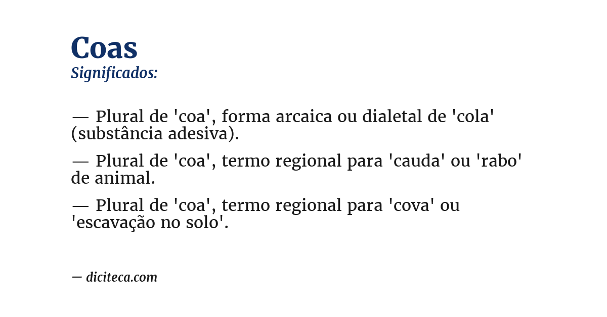 Significado de coas