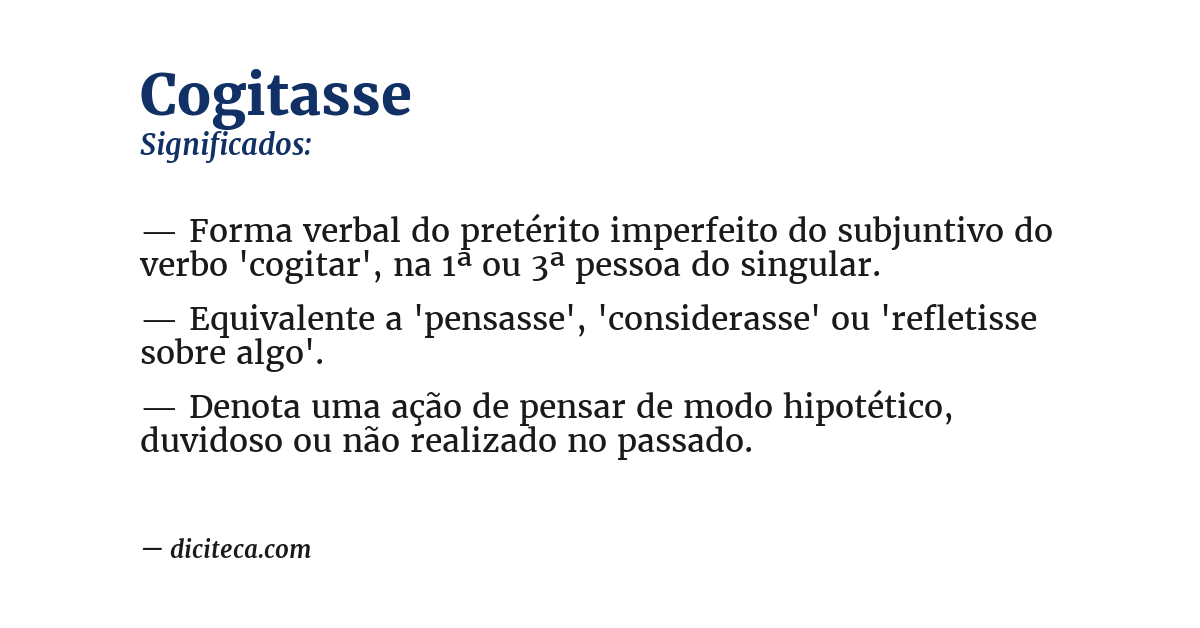 Significado de cogitasse