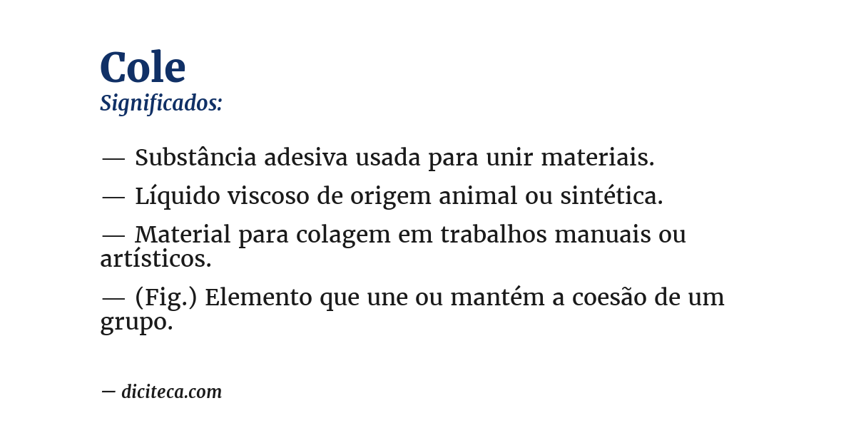 Significado de cole