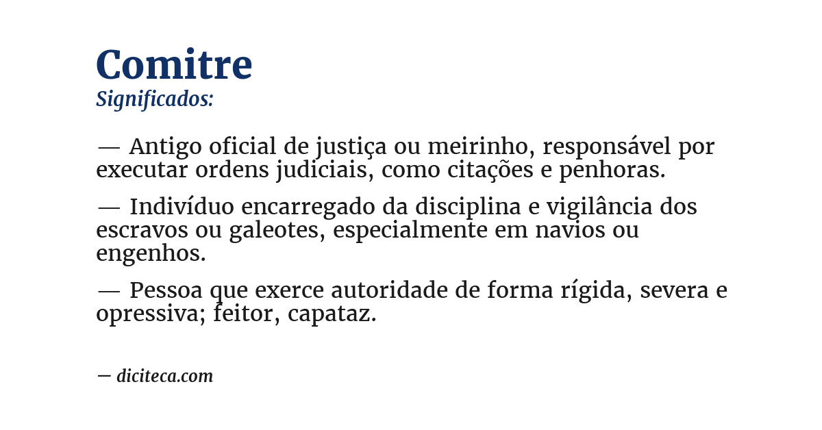 Significado de comitre