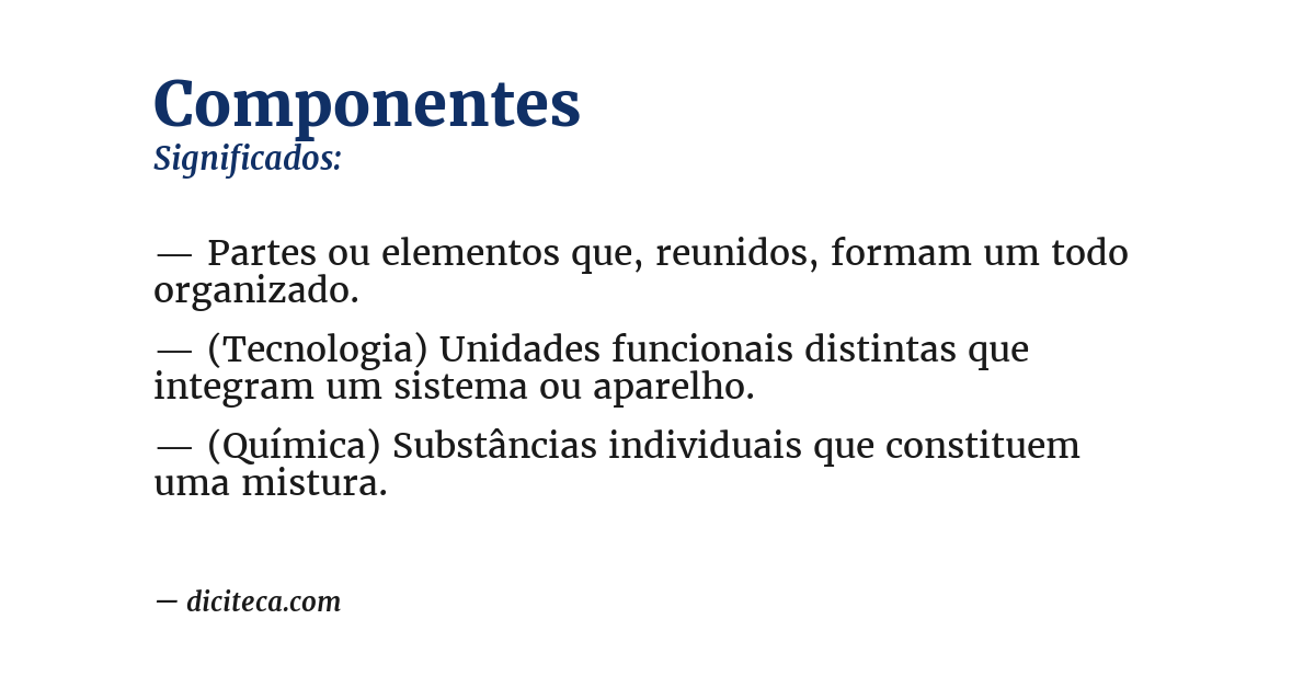 Significado de componentes