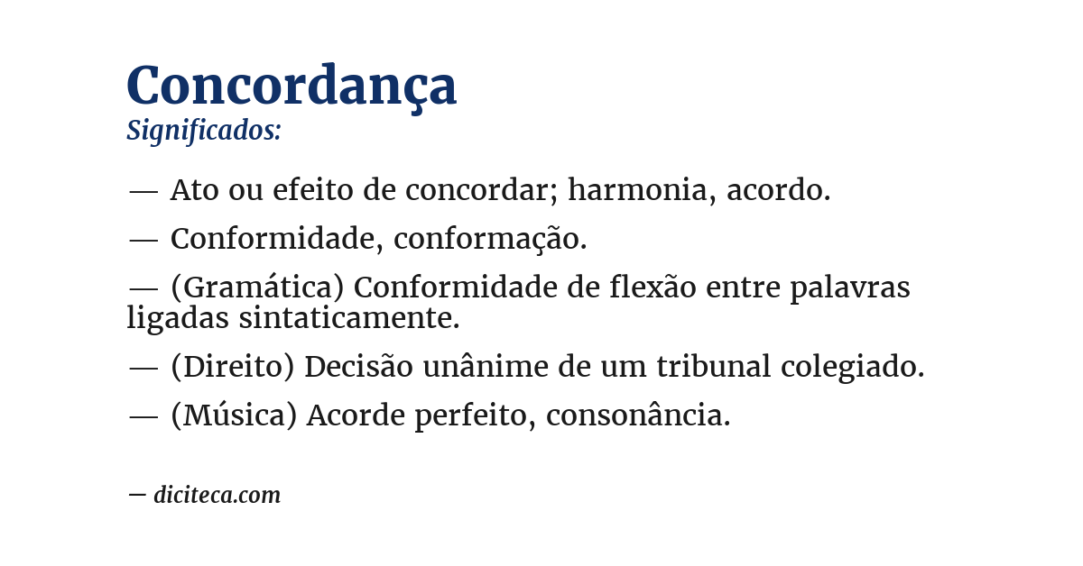 Significado de concordança