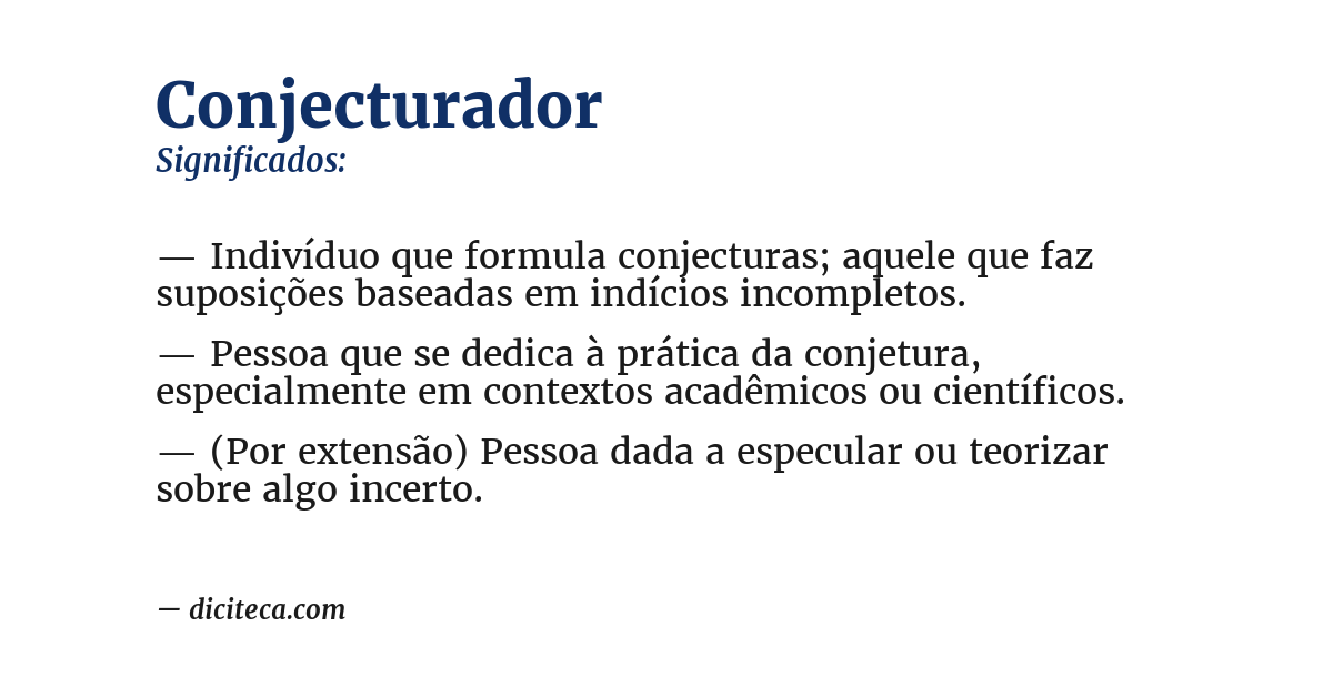 Significado de conjecturador