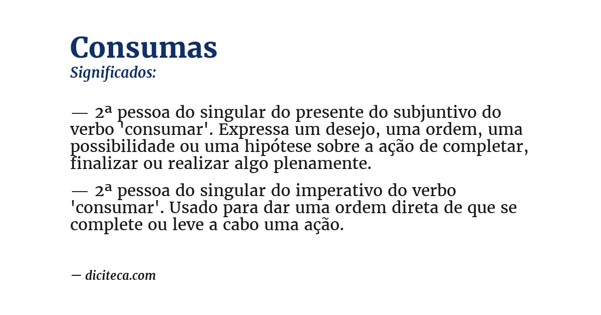 Significado de consumas