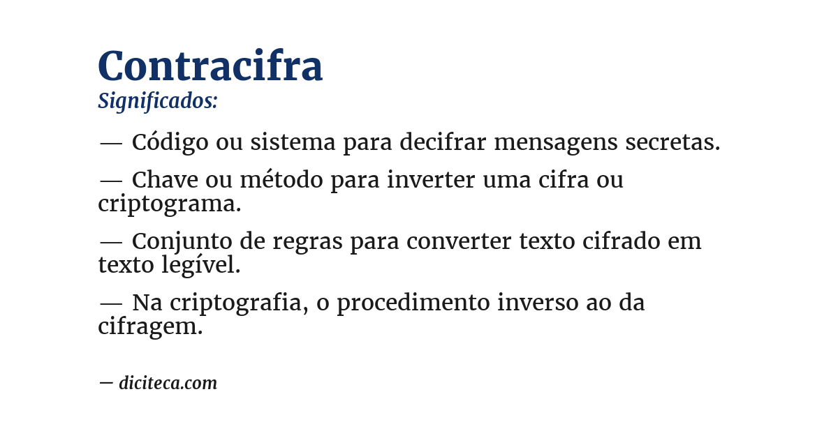 Significado de contracifra