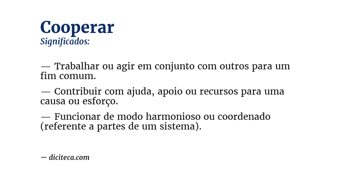 Significado de cooperar