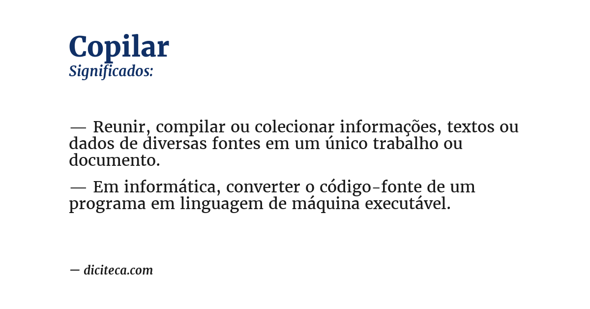Significado de copilar