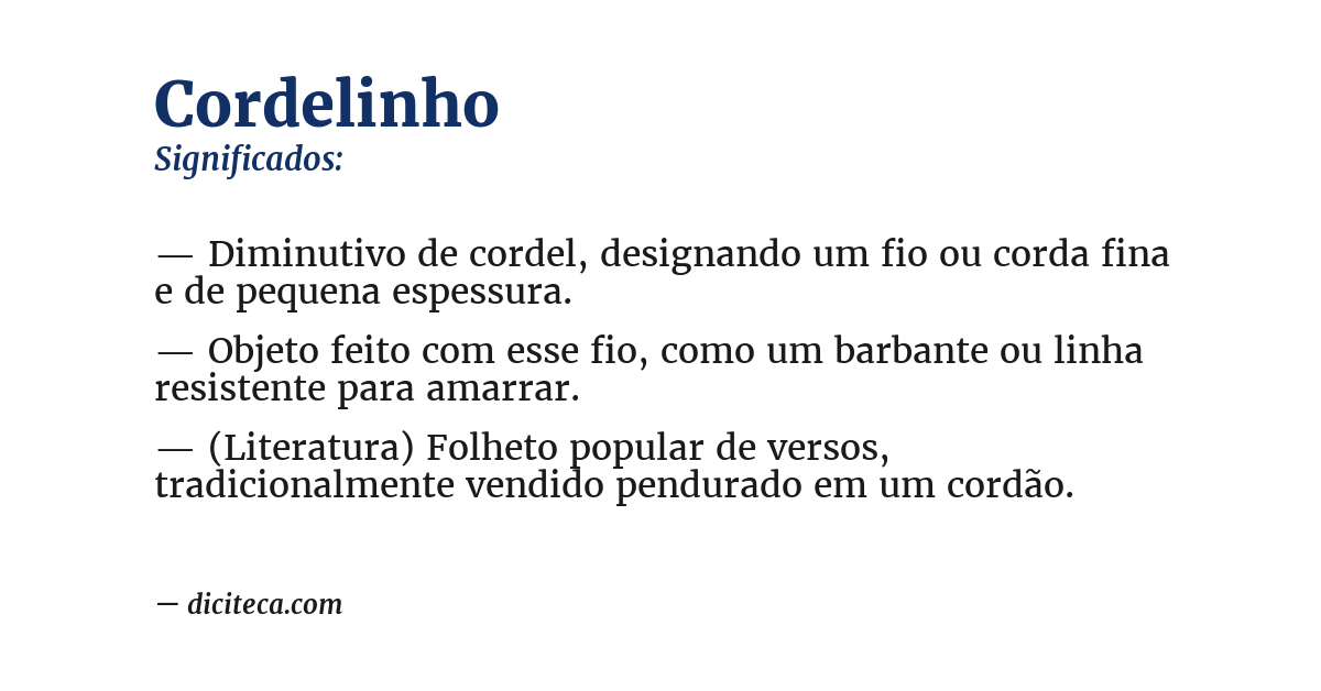 Significado de cordelinho