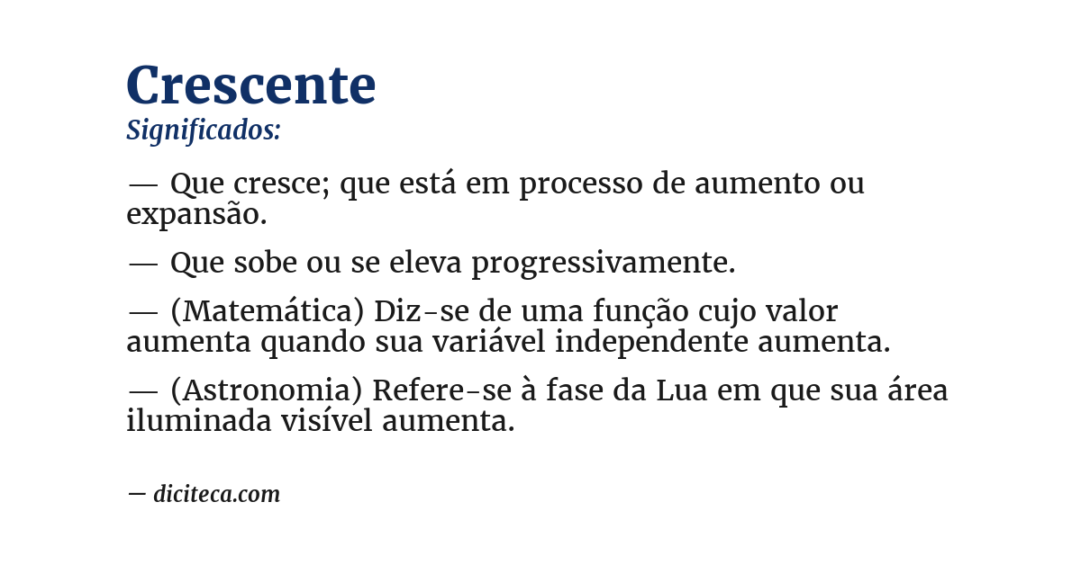Significado de crescente