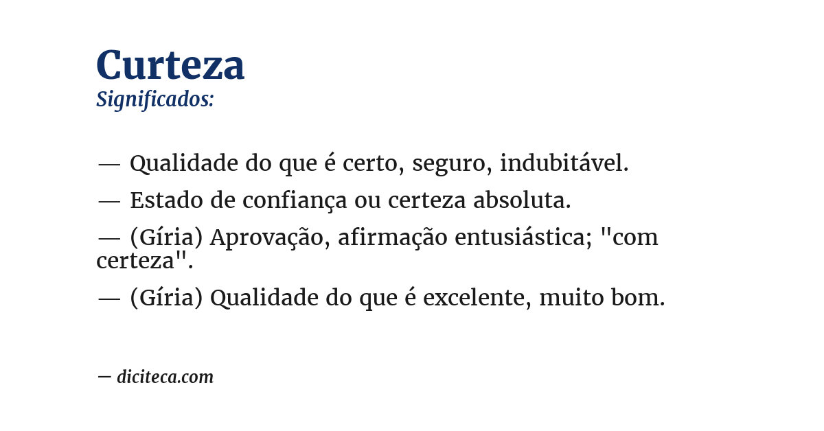 Significado de curteza