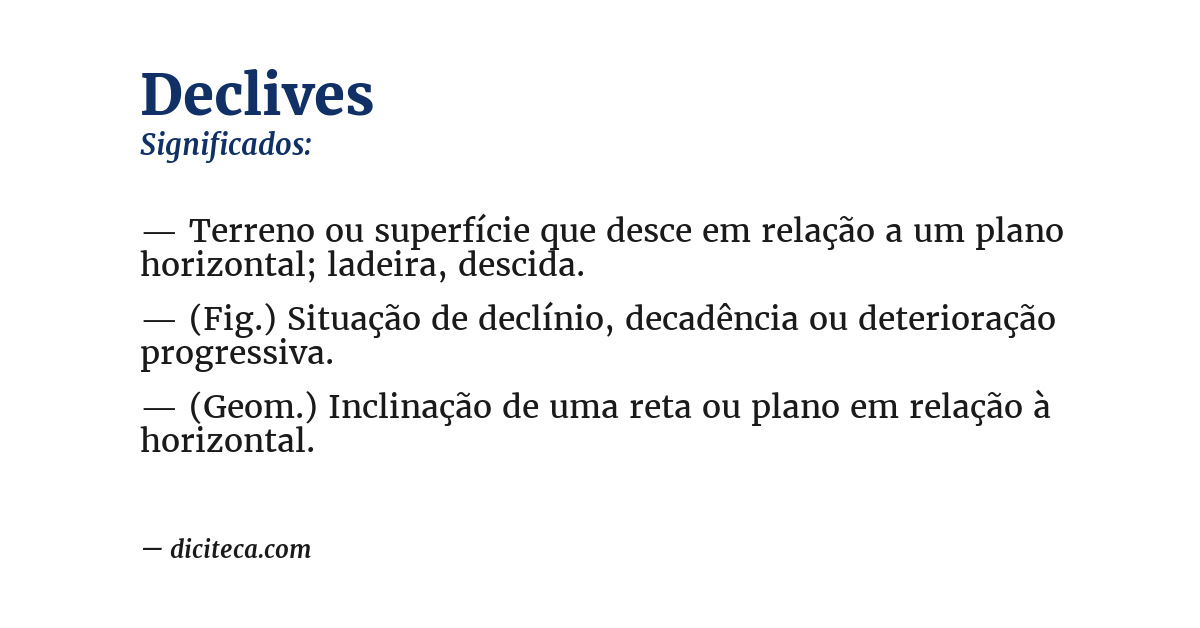 Significado de declives
