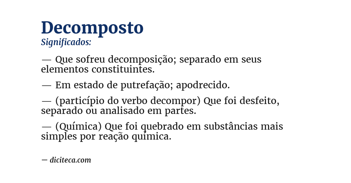 Significado de decomposto