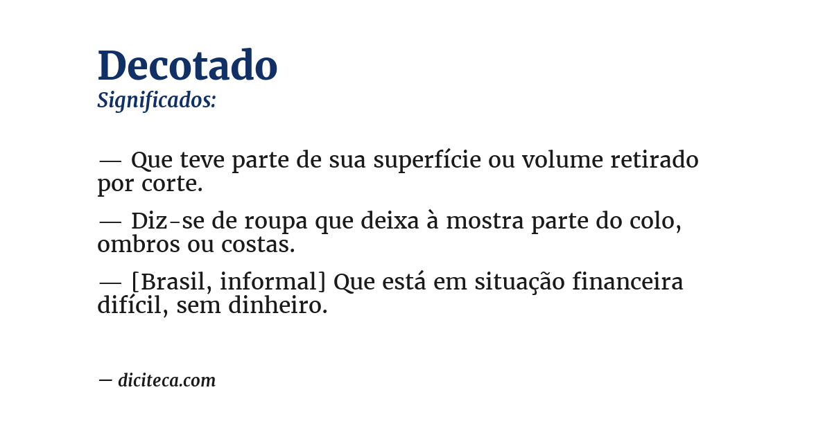Significado de decotado