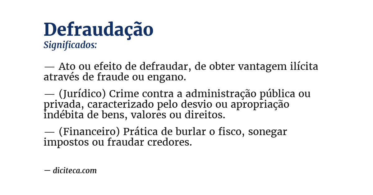 Significado de defraudação