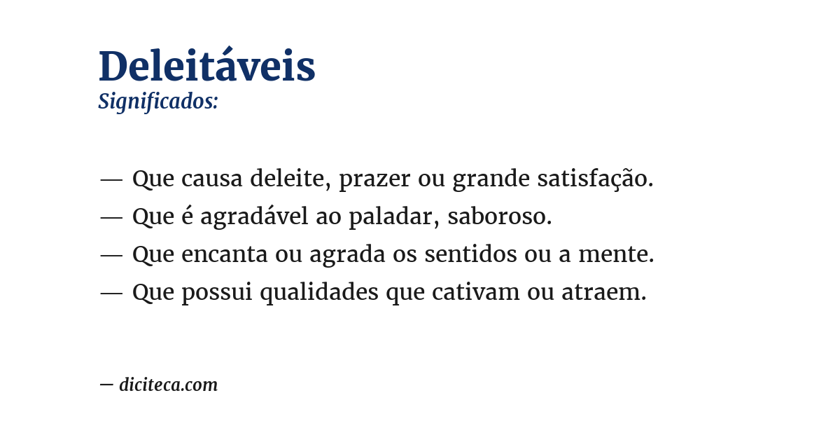 Significado de deleitáveis
