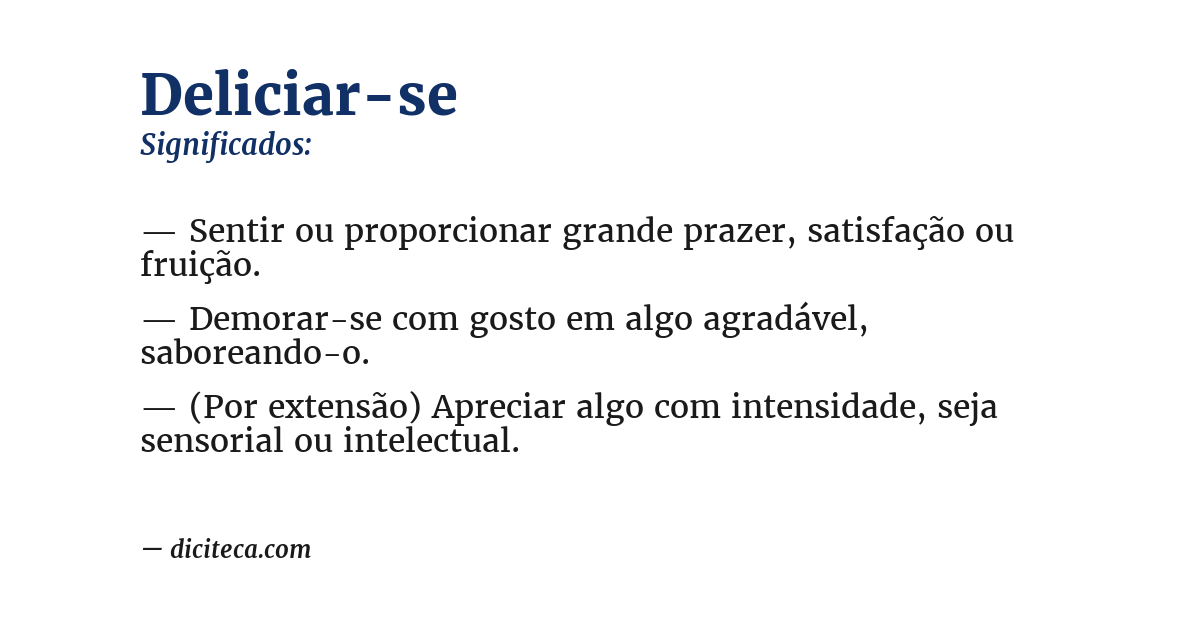 Significado de deliciar-se