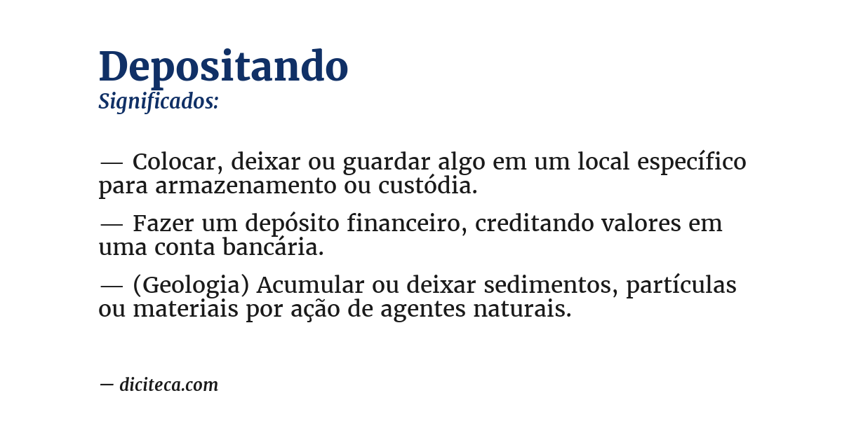 Significado de depositando