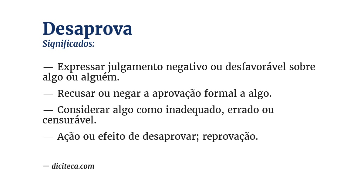 Significado de desaprova