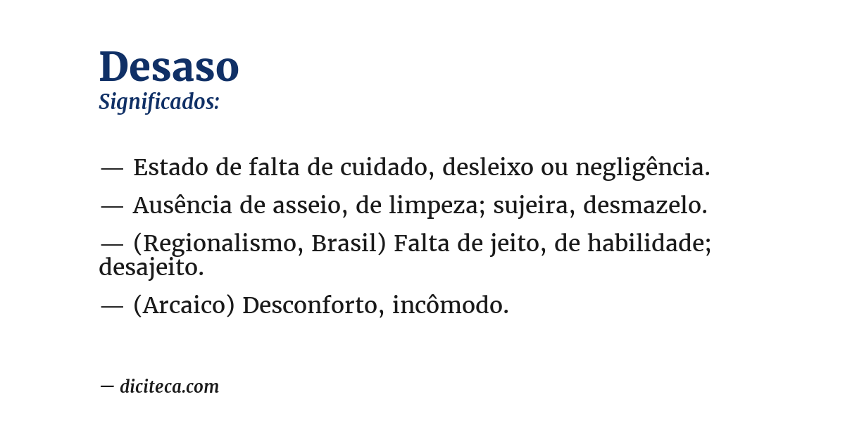Significado de desaso