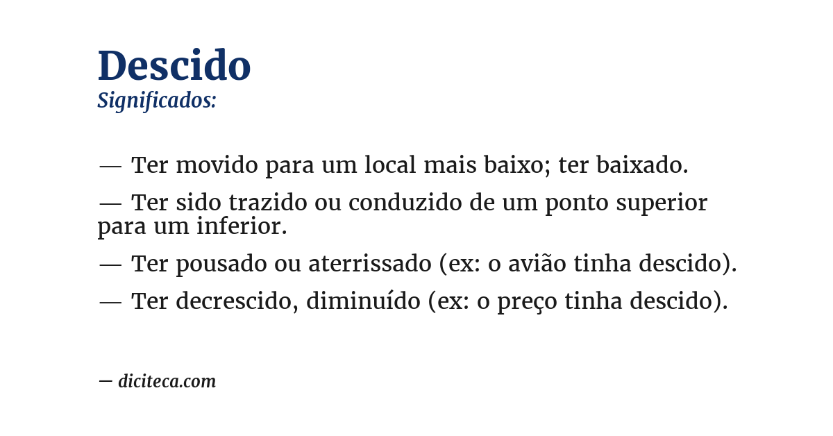 Significado de descido
