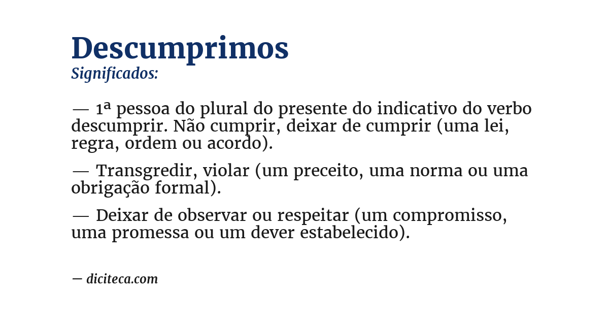 Significado de descumprimos