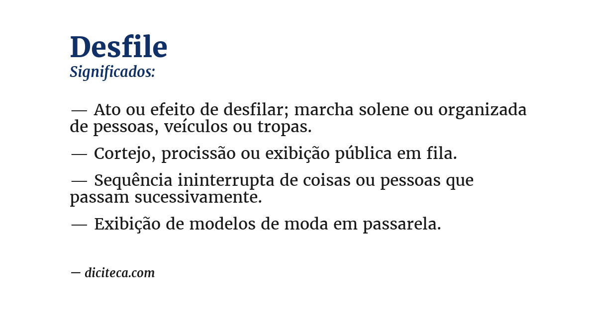 Significado de desfile