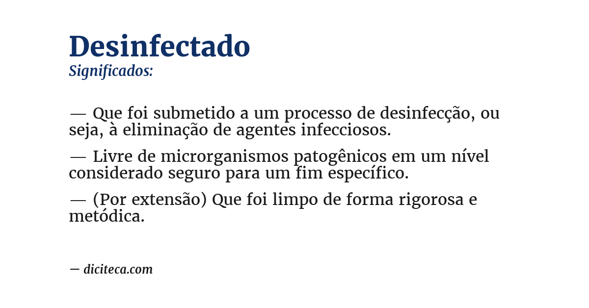 Significado de desinfectado