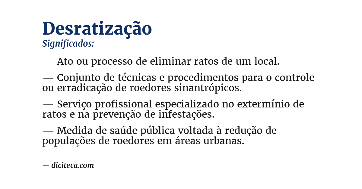 Significado de desratização
