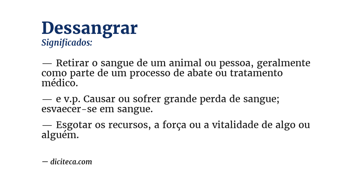 Significado de dessangrar