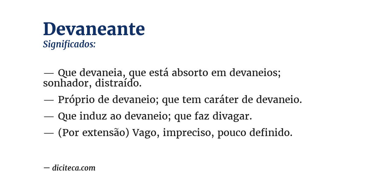 Significado de devaneante