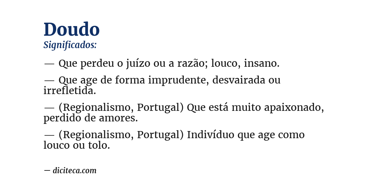 Significado de doudo