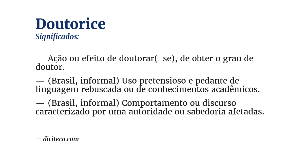 Significado de doutorice