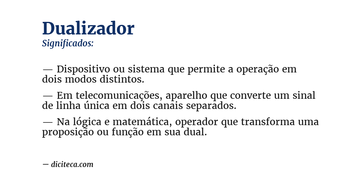 Significado de dualizador